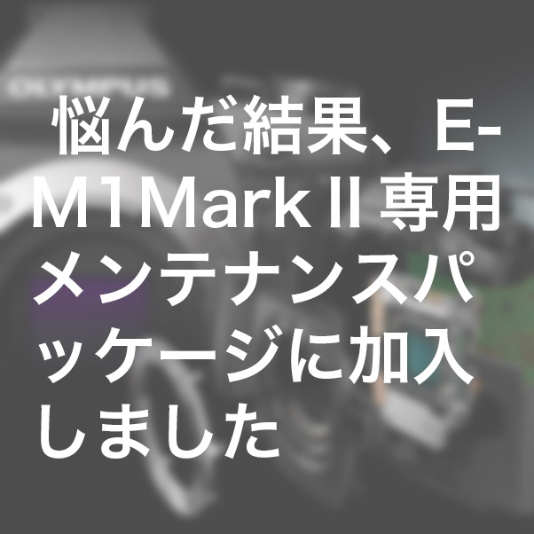 fc6927a4cd7fc6f068de9eb5d3ae4aff - 悩んだ結果、E-M1 Mark Ⅱ専用メンテナンスパッケージに加入しました