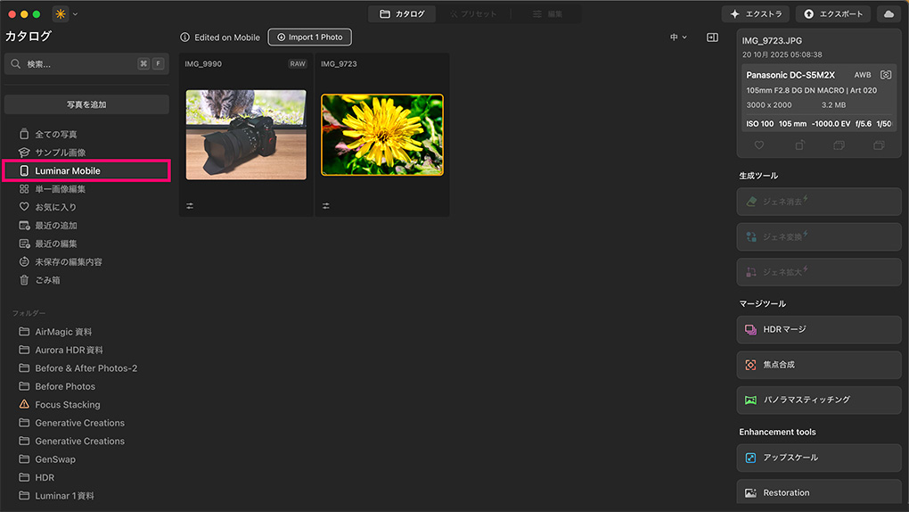 2025 10 24 5.36.25 - Luminar エコシステムの使い方・機能を紹介【編集同期・WEBギャラリー】|バージョン1.25